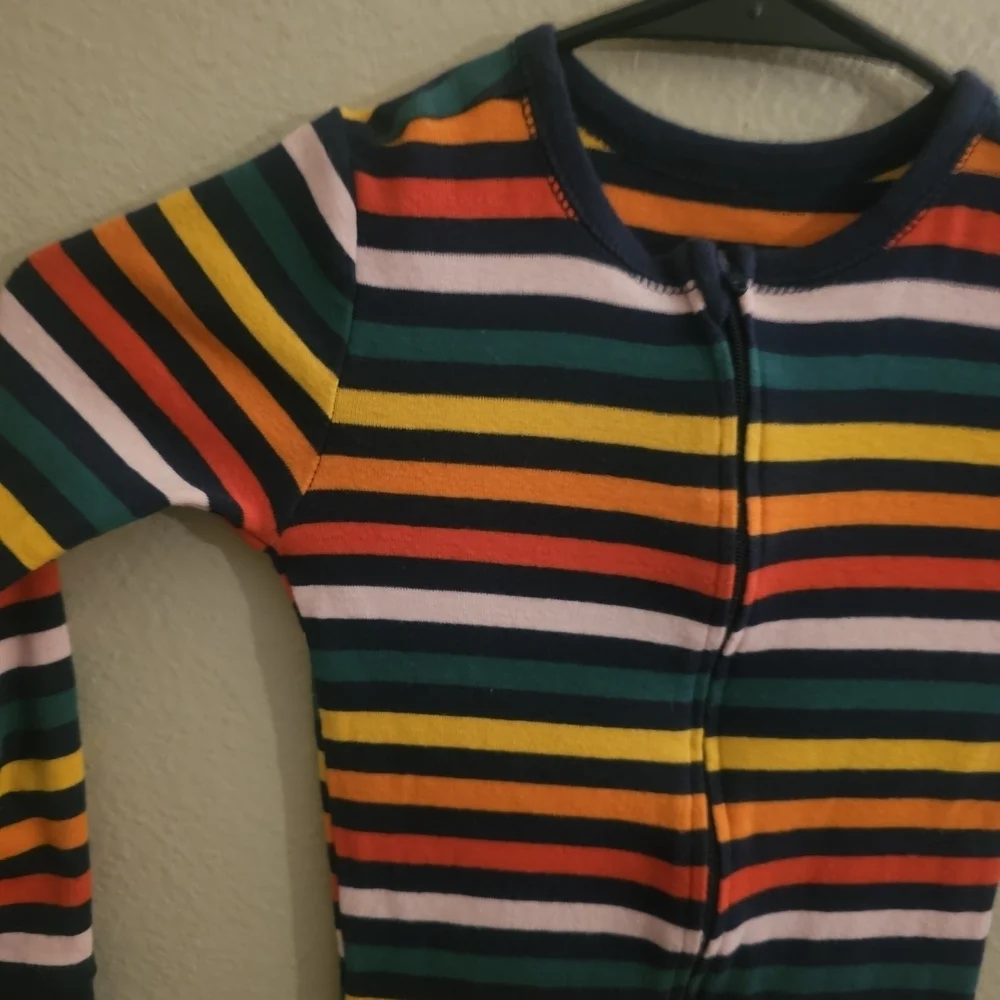 Old Navy Colorful Striped Kids Footie Pajamas